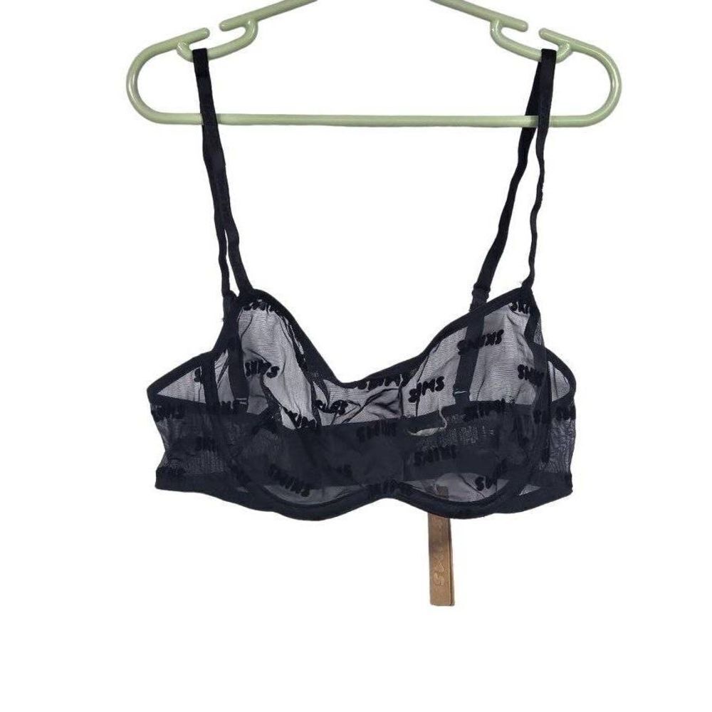 Skims flocked‎ logo underwire bra Nwt